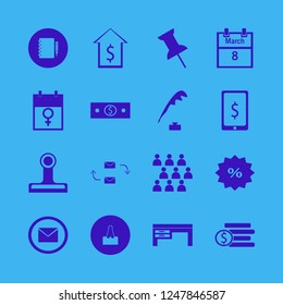note icon. note vector icons set envelope, workshop, money cash and paper clip