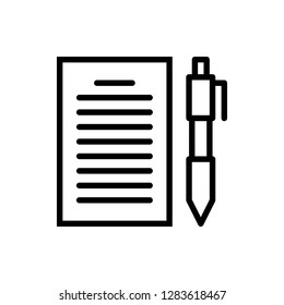 Note Icon Vector Illustration in Line Style for Any Purpose