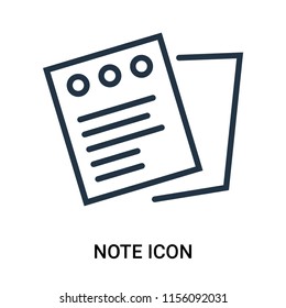 Note icon vector isolated on white background, Note transparent sign , outline thin symbols or linear logo design