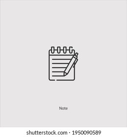 note icon vector isolated on white background