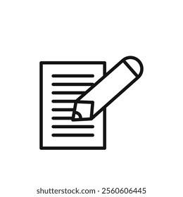Note icon vector line logo art