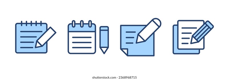Vector de icono de nota. signo y símbolo de la anotación