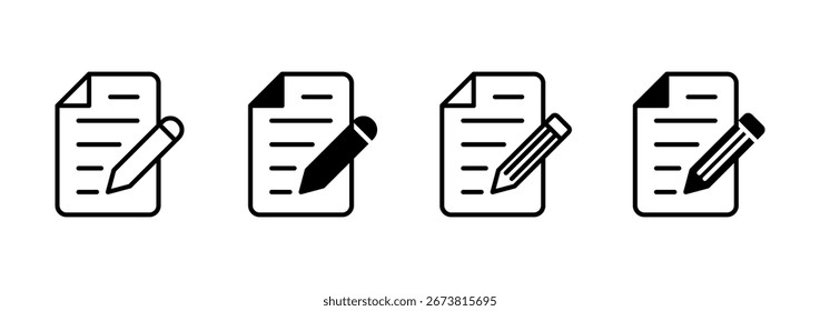 ícone de nota vetor. sinal e símbolo do bloco de notas