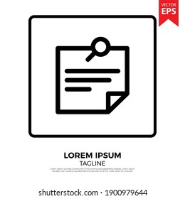 Note icon vector. Office icon in flat design. Eps 10 vector illustration.