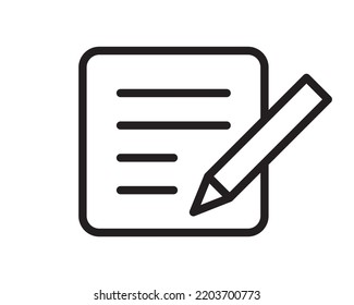 Note icon vector sign. Paper message or document page. Notice doc sheet.