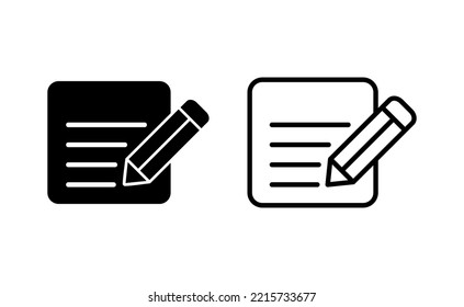 Note icon vector for web and mobile app. notepad sign and symbol