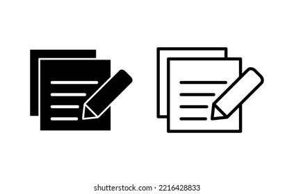 Note icon vector for web and mobile app. notepad sign and symbol
