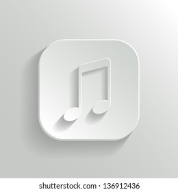 Note icon - vector white app button with shadow
