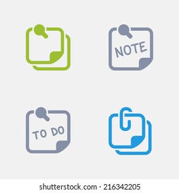 Note Icons. Granite Series. Simple glyph stile icons in 4 versions. The icons are designed at 32x32 pixels.