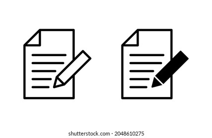 Note icons set. notepad sign and symbol