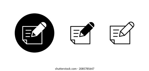 Note icons set. notepad sign and symbol