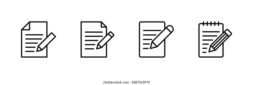 Note icons set. notepad sign and symbol