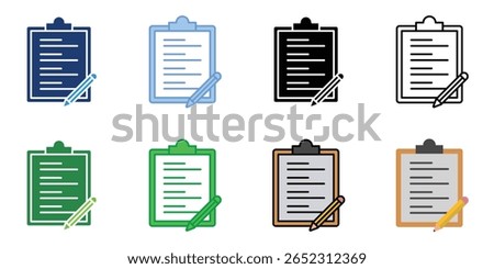 Note Icons Set Vector Multiple Style Collection