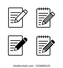 Note icons vector. notepad sign and symbol