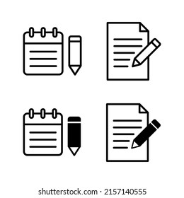 Note icons vector. notepad sign and symbol