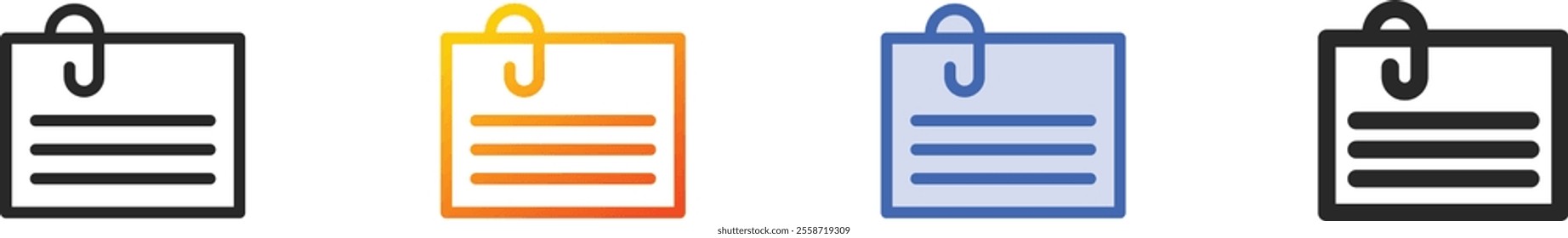 note icon.Thin Linear, Gradient, Blue Stroke and bold Style Design Isolated On White Background