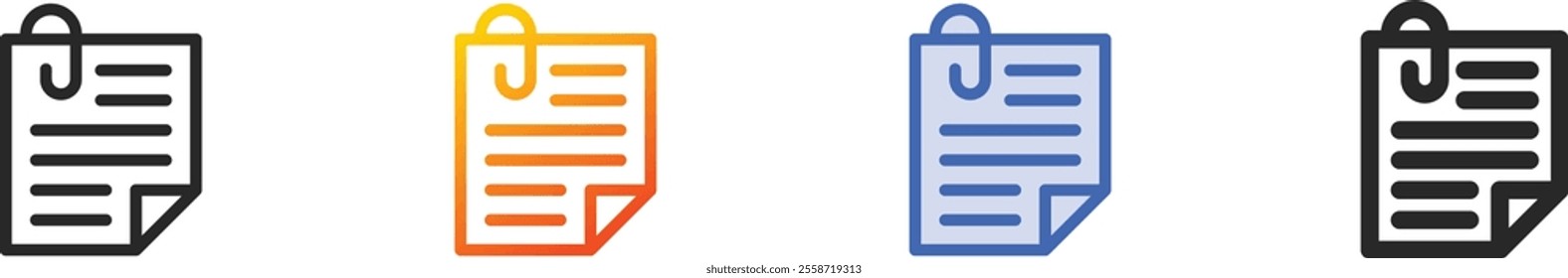 note icon.Thin Linear, Gradient, Blue Stroke and bold Style Design Isolated On White Background