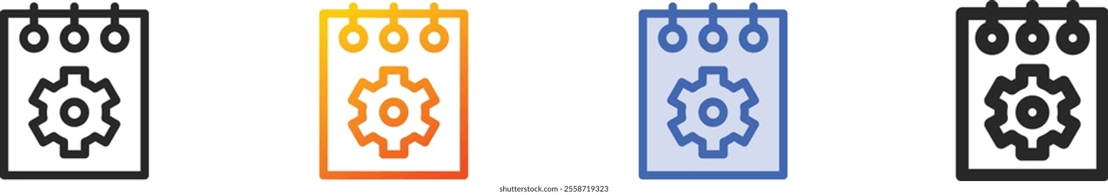 note icon.Thin Linear, Gradient, Blue Stroke and bold Style Design Isolated On White Background
