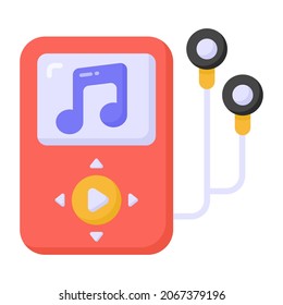 Note inside device, portable music device icon