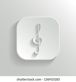 Note key icon - vector white app button with shadow
