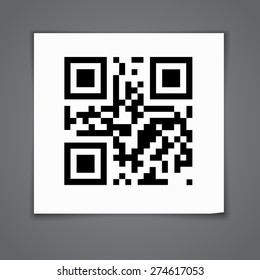 Note labels with qr codes. Vector illustration
