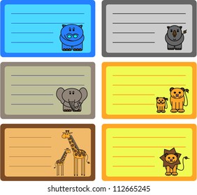 Note Labels Savanna Animals Stock Vector (Royalty Free) 112665245 ...