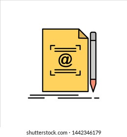 Note, Letter, Text, Mail, Create  Flat Color Icon. Vector icon banner Template