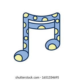 Note line fill style icon design, Music sound melody song musical art and composition theme Vector illustration