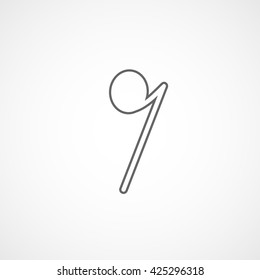 Note Line Icon On White Background