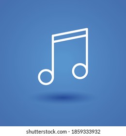 note line icon, outline vector illustration.