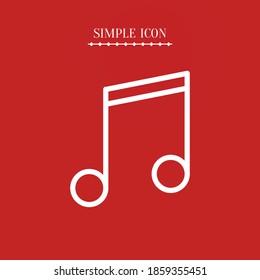 note line icon, outline vector illustration.