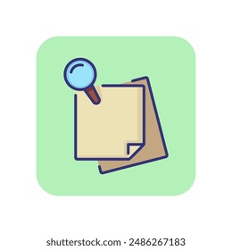 Note line icon. Sticker, papers, pin. Office concept. Can be used for topics like stationary, reminder, message