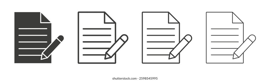 Note line icon vector illustration set.
