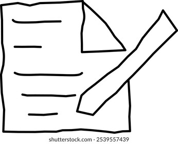 ícone de linha de anotação símbolo vetorial ilustração no estilo Doodle. mão vetorial desenhada com linhas pretas.