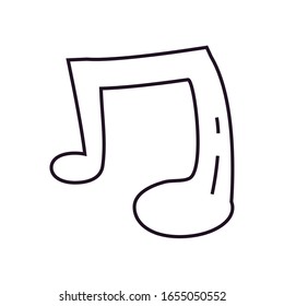 Diseño de icono de estilo de línea de nota música melodía música música arte musical y tema de composición Ilustración vectorial