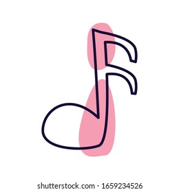 note line style icon design, Music sound melody song musical art and composition theme Vector illustration