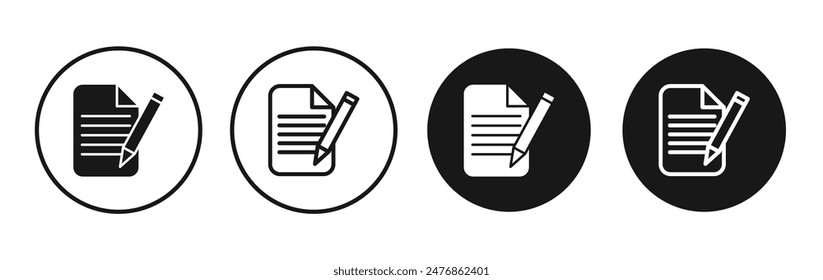 Note line vector icon set.