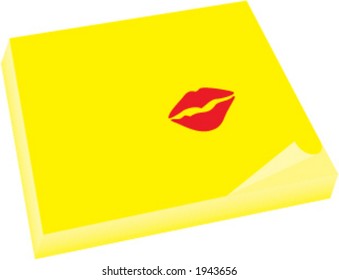 note with lips