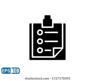 note list icon in solid style isolated on white background. vector illustration for graphic designer, website, UI. EPS 10