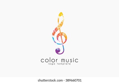 Note logo. Music logo. Creative logo. Color logo. 