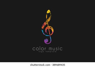 Note logo. Music logo. Creative logo. Color logo. 