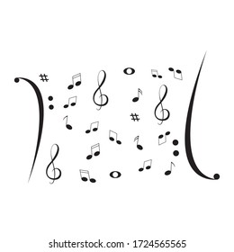 diseño de ilustración de material de logotipo de notas