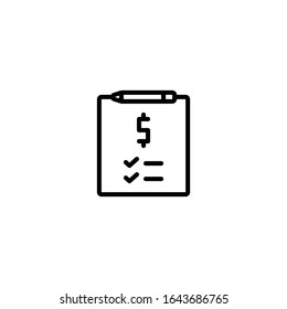 Note Management Money Icon, Logo, Vector