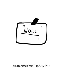 note memo doodle icon vector hand draw 