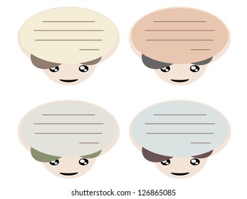 Note or memo in head cartoon fun concept illustration
