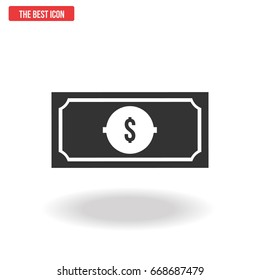 Note money icon, vector illustration.
