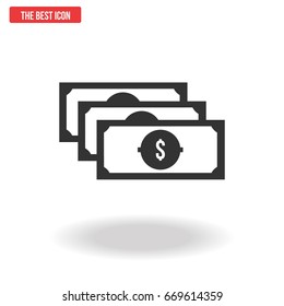 Note money icon, Vector illustration.