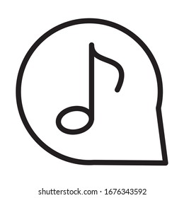 note music bubble sound line style icon vector illustration
