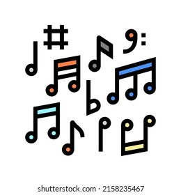 note music color icon vector. note music sign. isolated symbol illustration