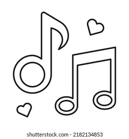 Note, music concept line icon. Simple element illustration. Note, music concept outline symbol design from music set. Can be used for web and mobile on white background